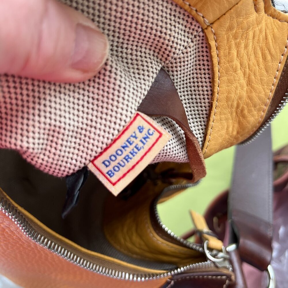 Dooney & Bourke Hobo Shoulder Handbag Pebbled All-Weather Leather Yellow Mustard - Picture 4 of 16